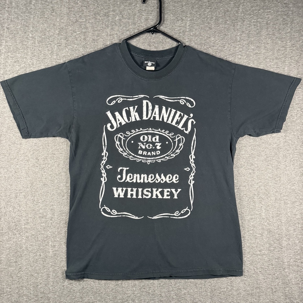 Jack Daniels Shirt Mens Large Black Old No 7 Tennessee Whiskey Graphic Tee Bar